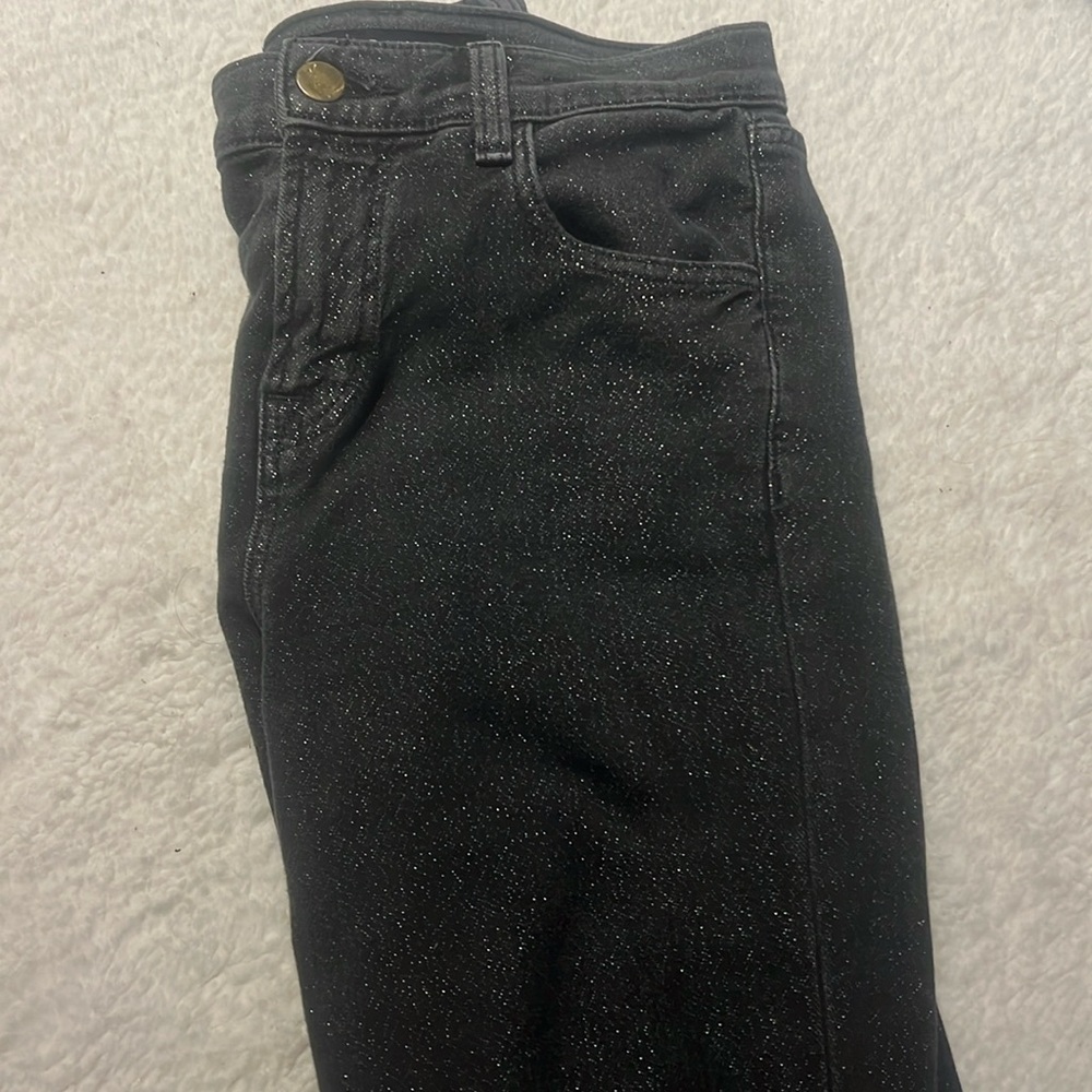 J Brand Alana black jeans with gold sparkle
